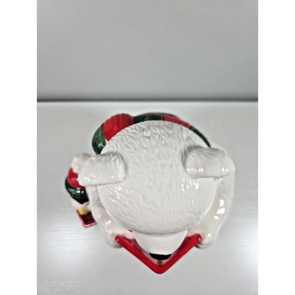 Vintage Rare  Hand Painted CELLAR Bear & Penguin Cookie Jar Original Box‎